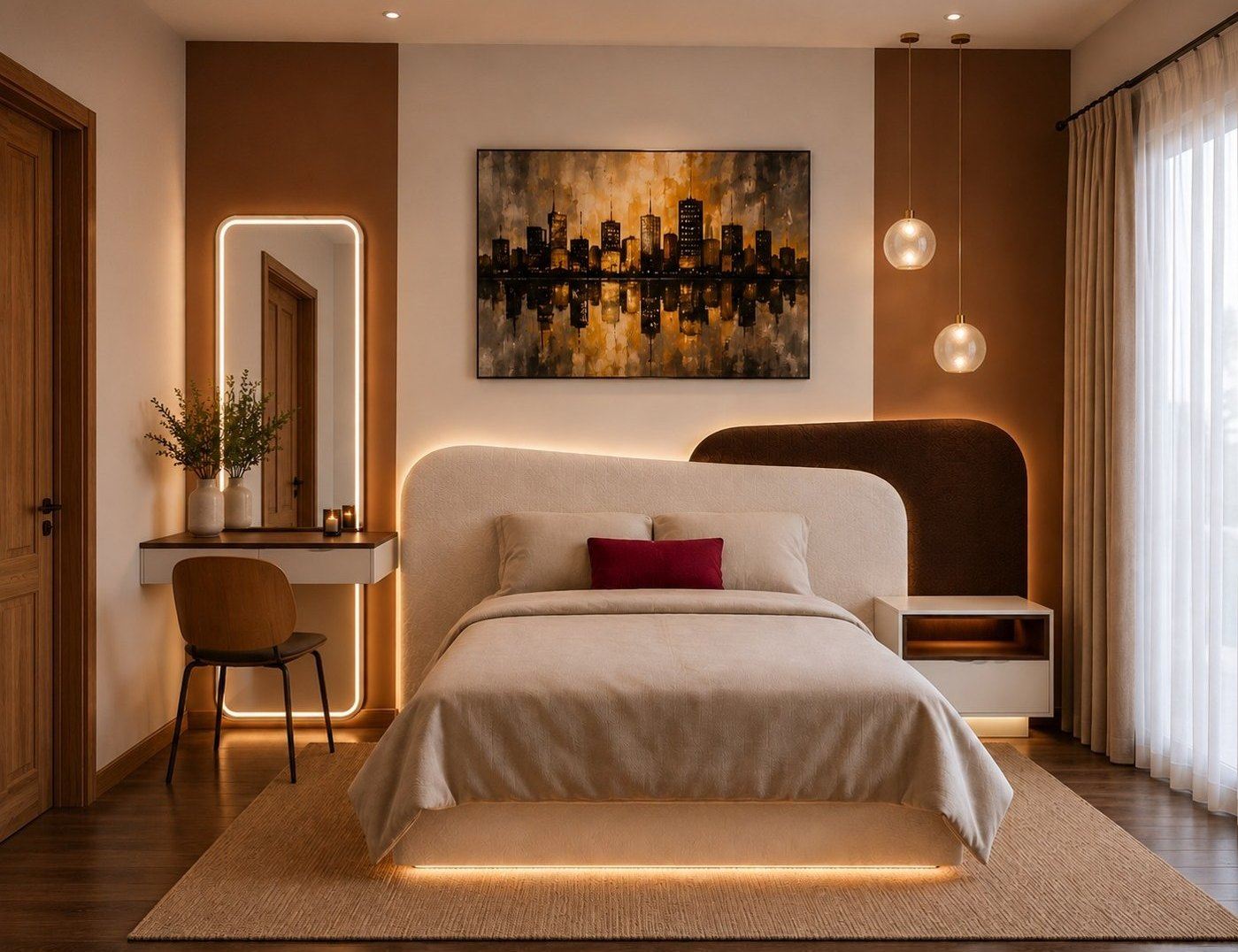 3D visualisation of a master bedroom